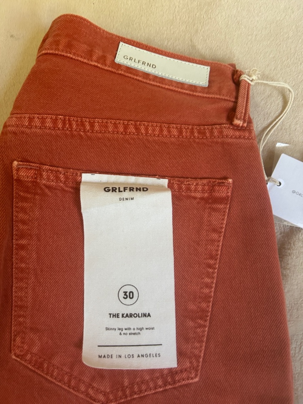 GRLFRND Burnt Orange Straight Jeans - Picture 4 of 8